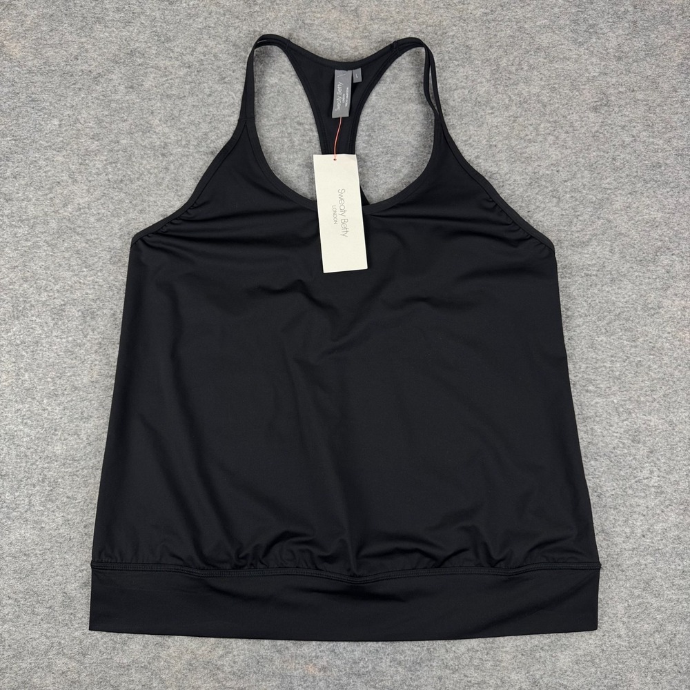 Sweaty Betty Strappy Banded Hem Vest Top Black Womens‎ Large L